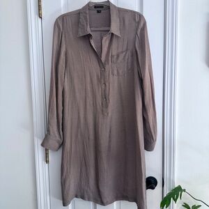 Theory Black and Brown Geo Print Dress